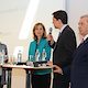 (v.l.) Moderatorin Angie Stifter, BKK Vorständin Sigrid König, StM Georg Eisenreich und BLSV-Präsident Günther Lommer